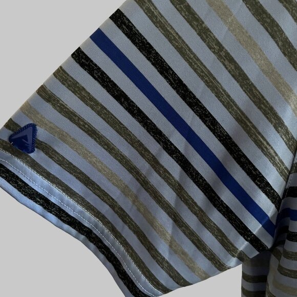 Antigua Shirt‎ Mens L Large Striped Desert Dry Golf Pullover Polo 1/4 Button Up - Picture 6 of 9